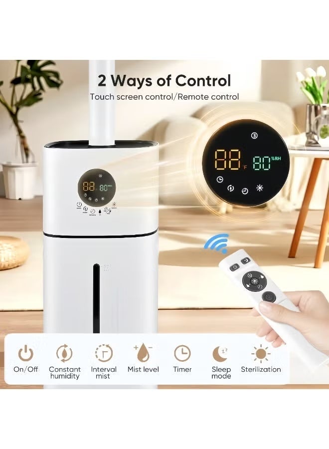 ET-LIFE 16L 3-Speeds Humidifier for Larger Room Humidifier, Auto Shut-Off Cool Mist Top Fill Humidifier with UV disinfection 65W BE-J008 White - Image 2